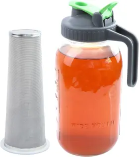 Gmcozy 445041046069 Cold Brew Mason Jar Iced Coffee Maker 64 Oz Wide Mouth Pitcher Wit