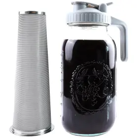 6faof1287 Gmcozy Cold Brew Coffee Maker Mason Jar 2 Quart Iced Pitcher 64oz With Filter