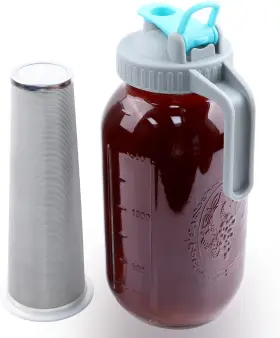 Gmsweet 705353417313 Mason Jar Cold Brew Coffee Maker 64 Oz 2 Quart Wide Mouth Pi