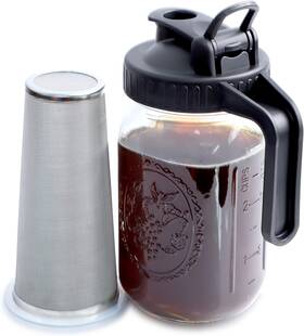 Gmsweet 744110759631 Cold Brew Mason Jar Coffee Maker 32 Oz Wide Mouth Pitcher With