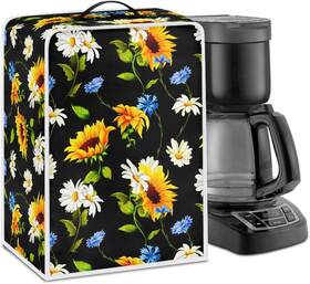 Gostong 711181462531 Sunflower Daisy Coffee Maker Cover With Top Handle Polyester Dustproof S