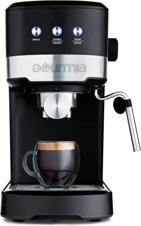Gcm4225 Gourmia 15-bar Espresso Maker With Powerful Frothing Wand 1.2l Black