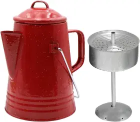 78442 Grip Coffee Percolator Red - Durable Glazed Enamel Steel Prepare