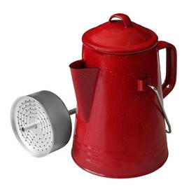 Grip Grand Rapids Industrial Products 097257784425 Coffee Percolator Red - Durable Glazed Enamel Steel Prepare Over
