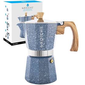 Grosche 85307010 Milano Stone Stovetop Espresso Maker 6 Cup Indigo Blue