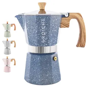 B09ljhjn52 Grosche Milano Moka Pot Stovetop Espresso Maker Greca Coffee 6 Cup Indigo Alumin