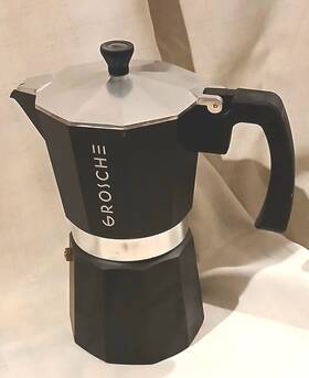 Grosche Gr-329 Milano Stovetop Espresso Maker Moka Pot 6 Cup Size 9.3oz Black
