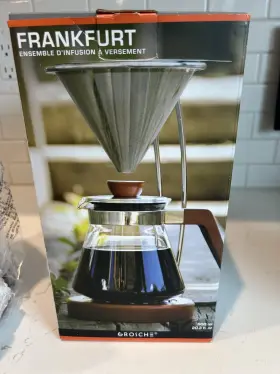 Gr-333 Grosche Model Frankfurt Pourover Coffee Maker New Open Box 600 Ml 20.3 Oz