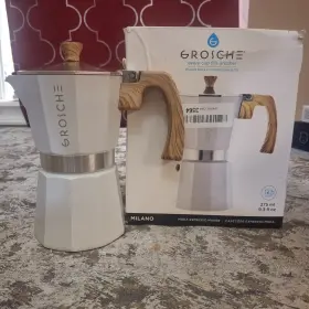 Gr-355 Grosche Gr355 Milan Moka Espresso Maker 6-cup Stovetop Pot 9.3 Oz 275ml White Gr-355 Grosche Gr355 Milan Moka Espresso Maker 6-cup Stovetop Pot 9.3 Oz 275ml White