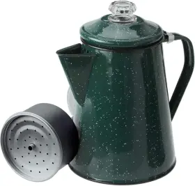 Gsi Outdoors 090497252549 Percolator Coffee Pot Enamelware Campfire 8 Cup Green