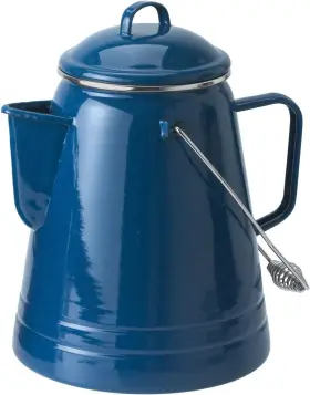 15166 Gsi Outdoors Pioneer Enamel Camping Coffee Pot - 36 Cups Cup Blue