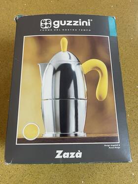 Guzzini 008392077183 Zaza Stove Top 3 Cups Coffee Pot Caffettiera Espresso Aluminum New