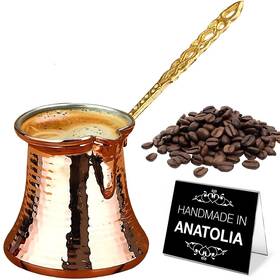 Hakan 729105919382 Turkish Coffee Pot Greek Arabic Maker Hammered Copper Cezve