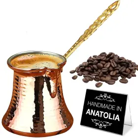 Hakan 729105919382 Turkish Coffee Pot Greek Arabic Maker Hammered Copper Cezve