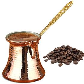 Hakan 729105919399 Turkish Coffee Pot Greek Arabic Maker Hammered Copper Cezve