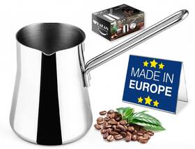 Hakan H9361 Topkap Stainless Steel Turkish Coffee Pot 16.9 Oz 500 Cc Midi Greek Arabic