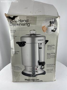 Hamilton Beach D50065c Stainless Percolator Coffee Maker With Parts Turns On