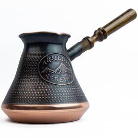 Handcraftoria 759627587554 Handmade Armenian Coffee Pot Maker 15 Fl Oz Copper Jazva Ararat Turkish Arabic G