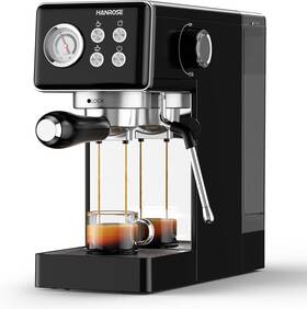 Hanrose Tcme03a Espresso Machine 15 Bar Compact Machines With Milk Frother Black