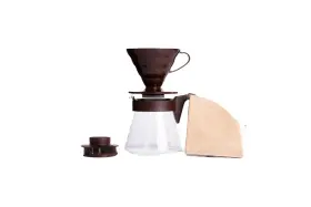 Vcsd02cbr Hario V60 Pour Over Coffee Starter Set Size 02 Brown