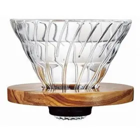 Vdg-02-ov Hario V60 Glass Coffee Dripper Olive Wood Size 02 1-4 Cup Cone Shape