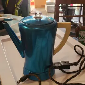 2396 Hav-a-cup 8 Electric Percolator Blue Aluminum Model With Power Cord