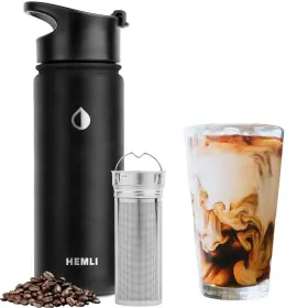 Hemli 628011974402 Cold Brew Bottle Coffee Maker 18 Oz Insulated Portable Cup Togo