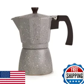 B018r3mxvu Holstein Housewares - 6 Cup Aluminum Stovetop Espresso Maker And Moka Pot