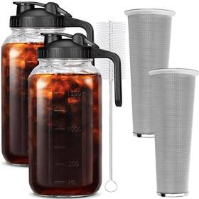 Homecheer Hc302 2 Set 64 Oz Quart Black Cold Brew Coffee Maker Iced Tea Machines Thick