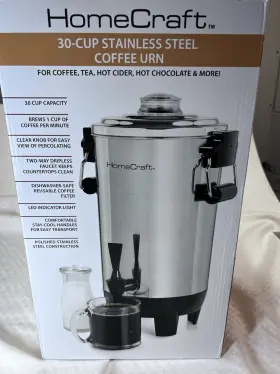 Cu30ss Homecraft 30 Cup Stainless Steel Coffee Urn Percolator New Inbox