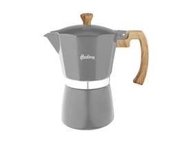 Hudson Valley 798319214890 Classic Stovetop Espresso Maker Italian Style 9 Cups Grey