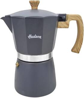 Hudson Valley M022 Classic Stovetop Espresso Maker Italian Style 6 Cups Grey