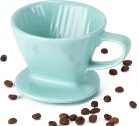 Husfunov 313037893812 Pour Over Coffee Maker Dripper With 3 Holes Flat Bottom
