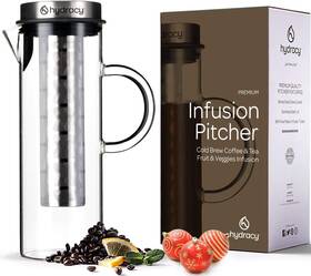 Hydracy 897082840237 Cold Brew Coffee Maker - Large Glass Infusion Pitcher 1.6 Quarts 52oz Iced