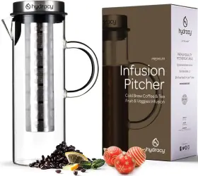 Hydracy 897082840237 Cold Brew Coffee Maker - Large Glass Infusion Pitcher 1.6 Quarts 52oz Iced