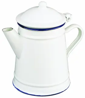 903210 Ibili Coffee Pot Blanca Conical 1 L Of Enamelled Steel White/blue 23 X 20 31 Cm