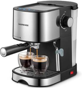 Ihomekee Cm6826t Espresso Machine And Cappuccino Coffee Maker With Black Sliver
