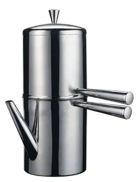 Ilsa 000409002065 Stainless Steel Neapolitan Drip Coffee Maker With Spout 3 Cup