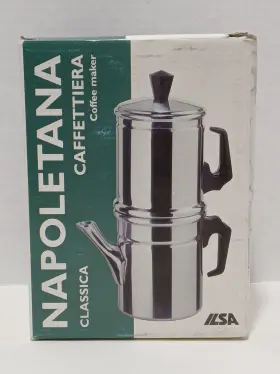 Art.4 Ilsa Neapolitan Classica Napoletana Caffettiera 3 - 4 Cup Flip Espresso Pot