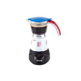 Imusa 094046182387 Special Edition Cuba/domino Themed Espresso Maker 3 Or 6 Cups White Red Blue