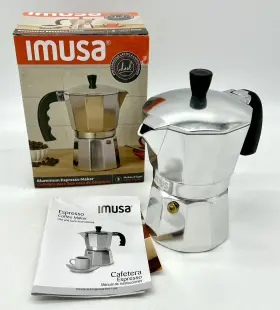 Imusa 313027741765 6-cup Aluminum Moka Pot Coffee Italian Espresso Maker New Open Box
