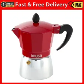Imusa Usa 445021145102 New 3 Cup Traditional Espresso Stovetop Coffeemaker Red
