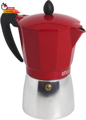 Imusa Usa B120-43t Red Aluminum Stovetop 6-cup Classic Italian And Cuban Espresso Maker