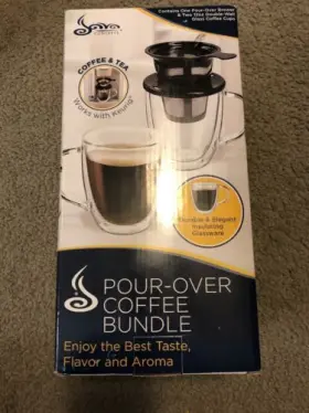17319 Java Concepts Pour Over Filter And 2 Double-wall Glass Mugs 17319 Java Concepts Pour Over Filter And 2 Double-wall Glass Mugs