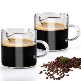 Jiodaueyu 763102654556 Glass Espresso Cups - Set Of 75ml Double Spouts Coffee 2