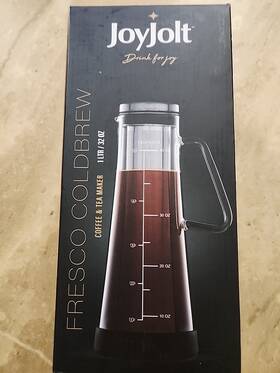 Joyjolt 001bcy1 Fresco Cold Brew Coffee And Tea Maker Glass Pot With Stainless Steel Brewer