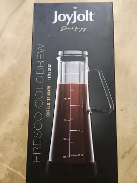 001bcy1 Joyjolt Fresco Cold Brew Coffee And Tea Maker Glass Pot With Stainless Steel Brewer