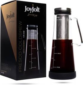 Joyjolt Jg10228 Airtight Glass Cold Brew Iced Tea And Coffee Pot Maker 1 Liter 32 Oz New