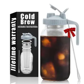 Jrssae 785034942976 Cold Brew Coffee Maker Pitcher - 64oz Iced With Stainless Steel