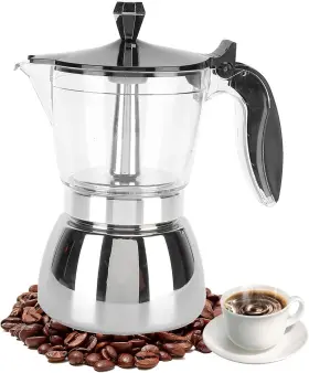 Mp-6p-0108 Justhere 6 Cups Stainless Steel Coffee Pot Maker Moka Silver